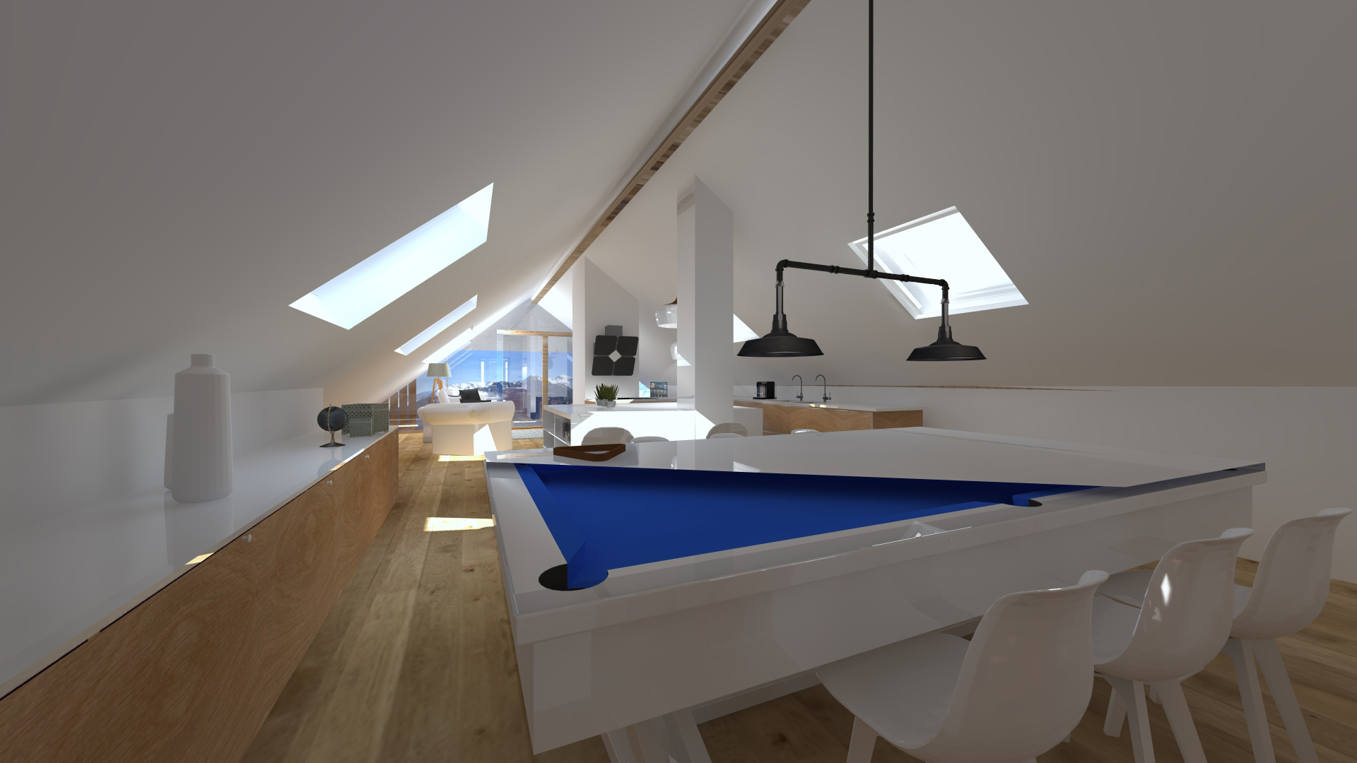 Un grenier renové decoré apres